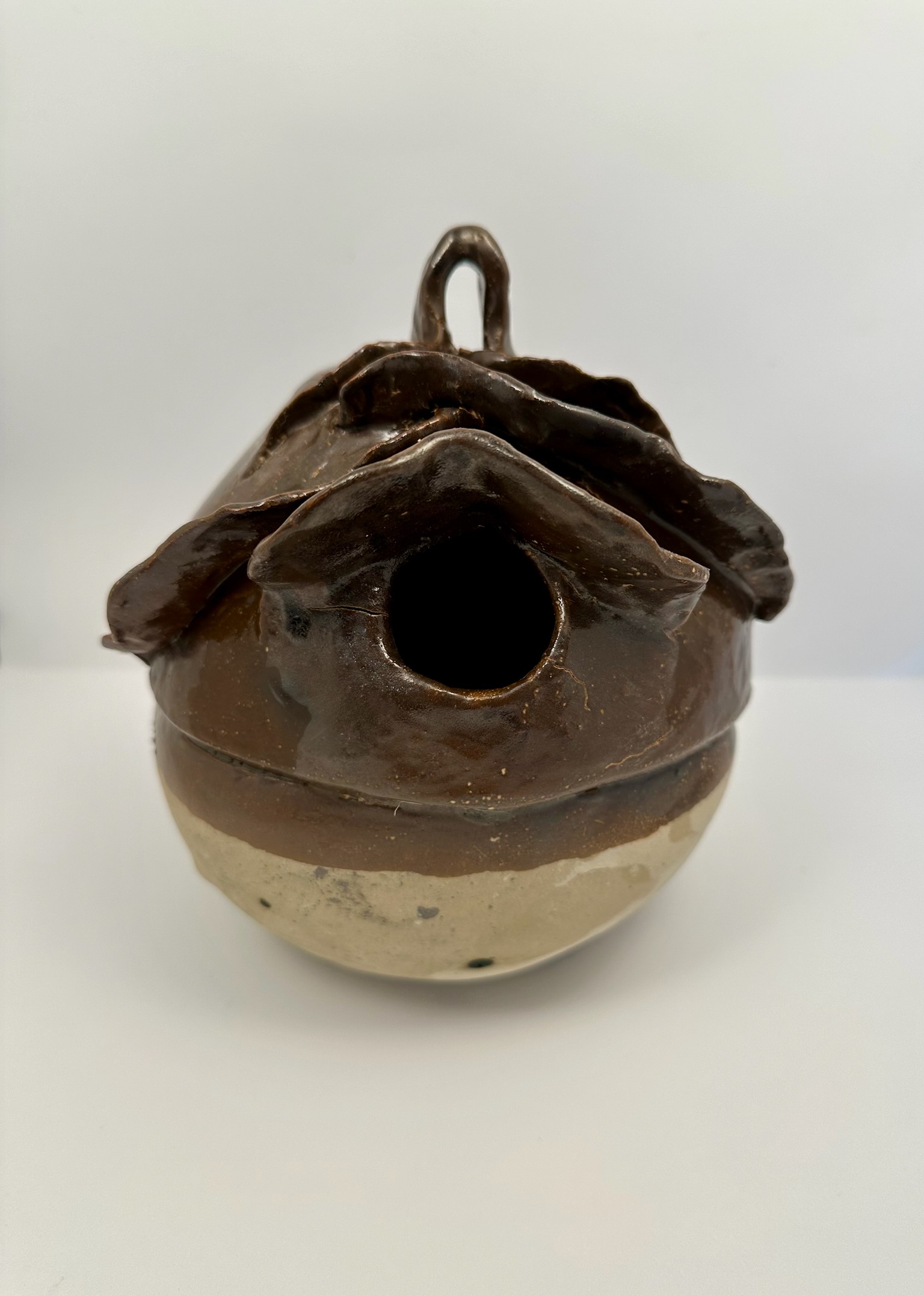 Mangeoire à oiseaux en céramique – brun naturel