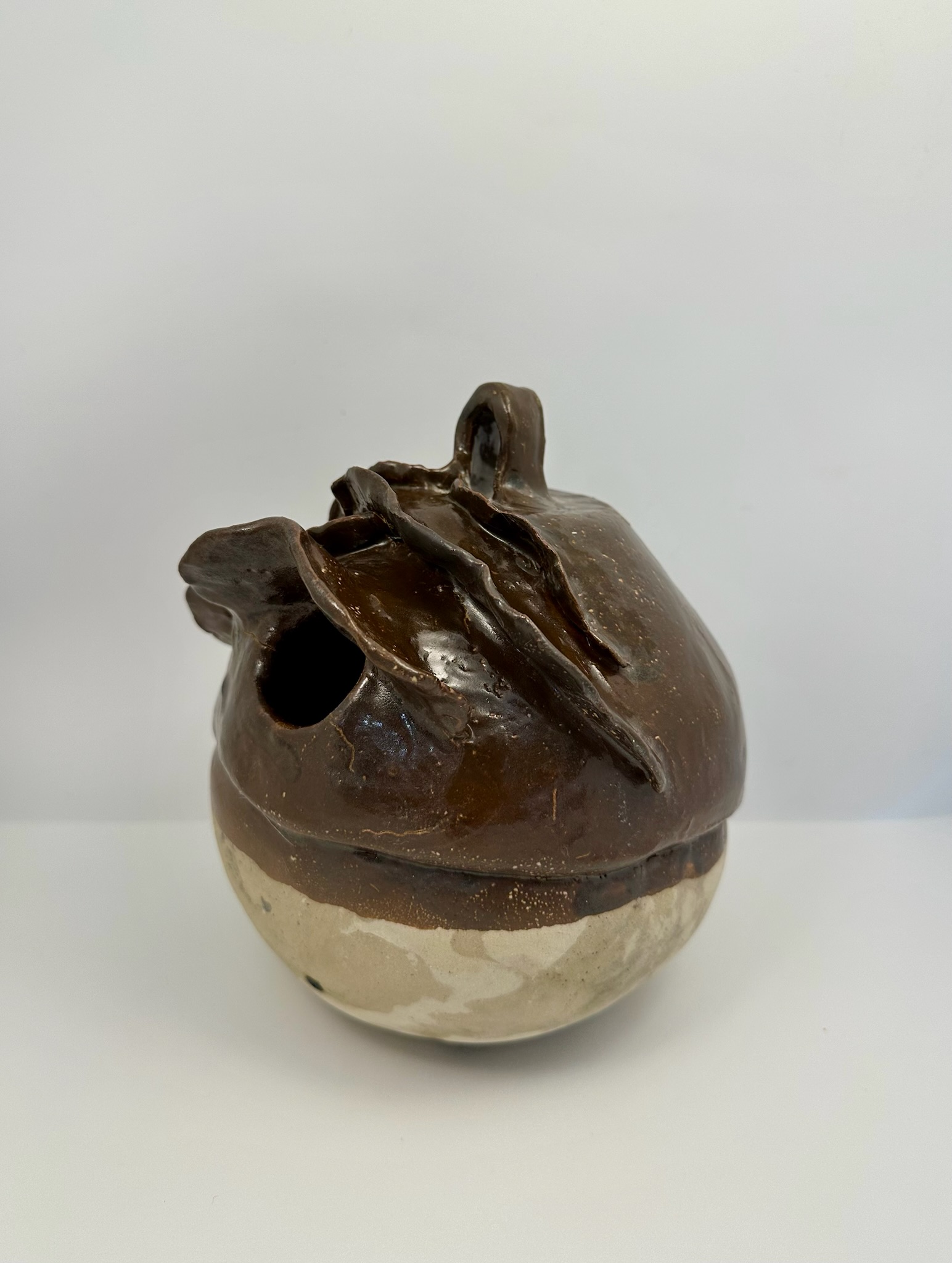 Mangeoire à oiseaux en céramique – brun naturel – Image 2