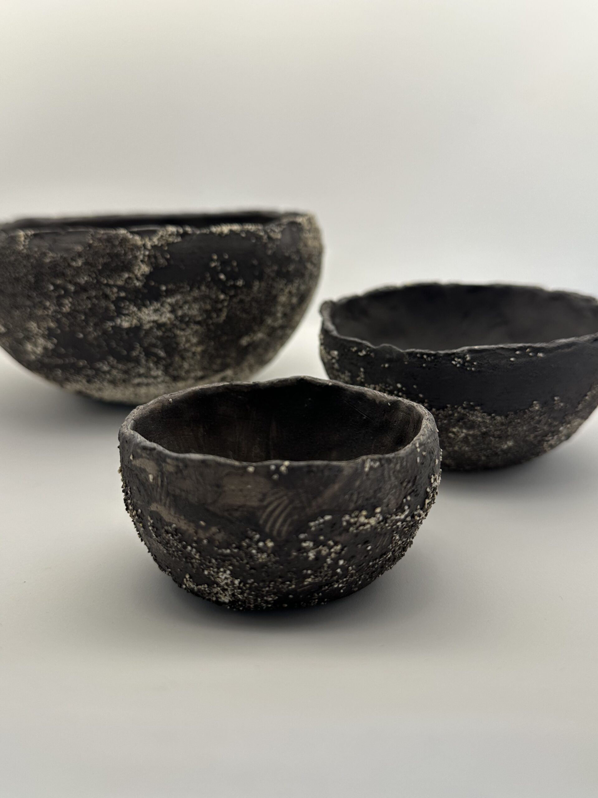 Bols en céramique - Noir texturé