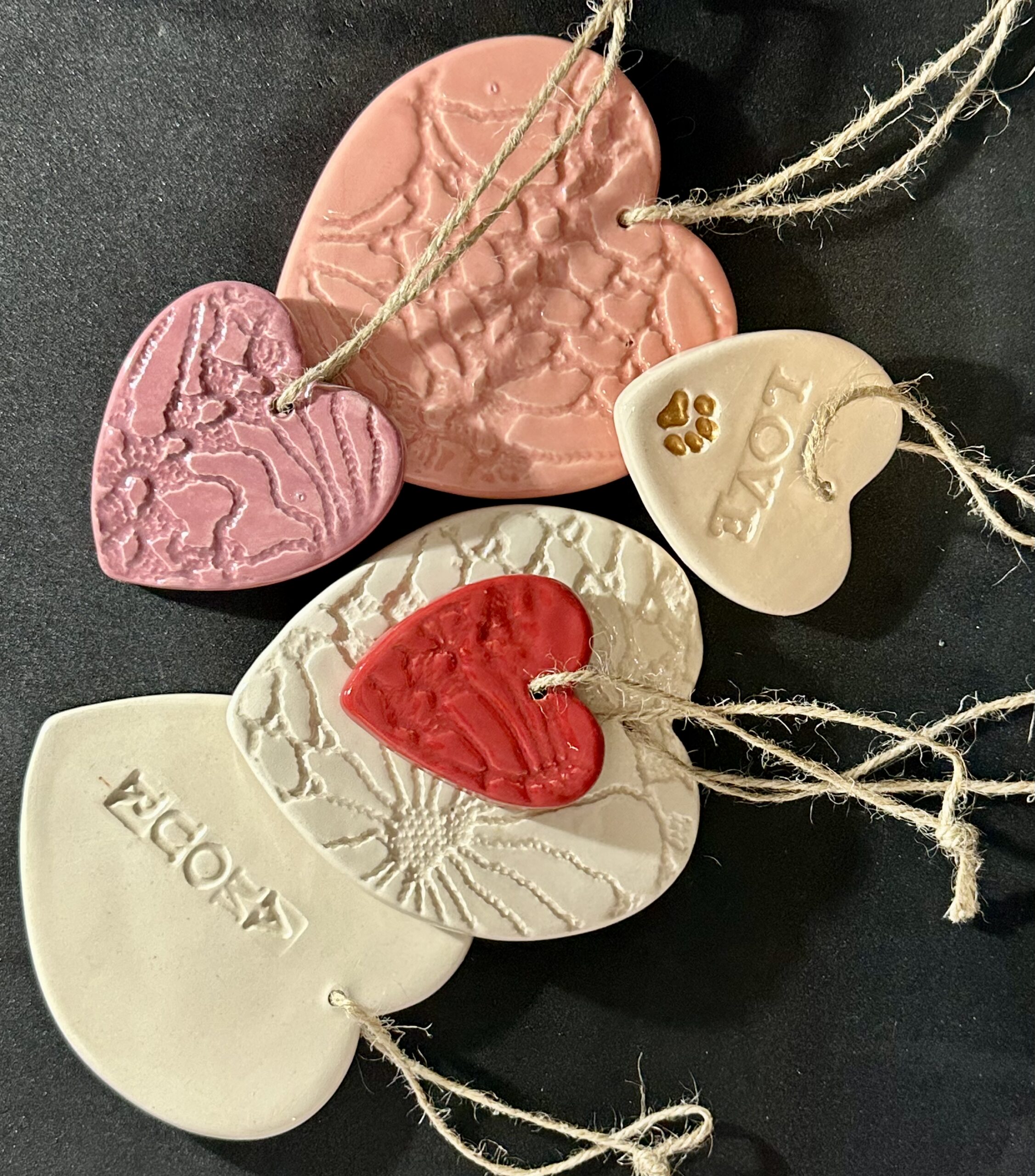 Cœurs en céramique — À suspendre – Image 2