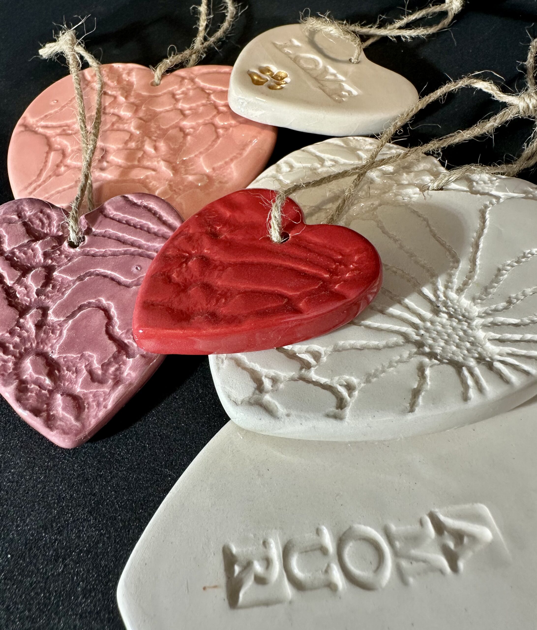 Cœurs en céramique — À suspendre
