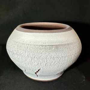 Pot en grès blanc — Finition craquelée