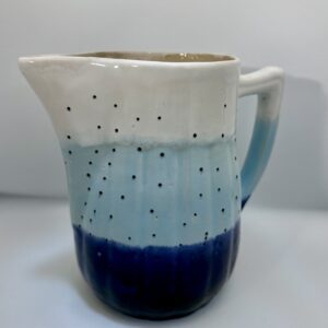 Carafe en grès — Dégradé bleu & blanc